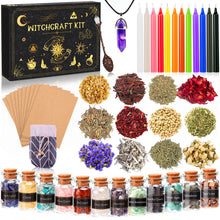 Carica l'immagine nel visualizzatore di Gallery, MULEVIP Oggetti Kit 52 Pezzi Forniture per Stregoneria, per la Preghiera, Bottiglia dei Desideri di Cristallo, Fiori sec