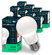 Carica l'immagine nel visualizzatore di Gallery, V-TAC 10x Lampadine LED E27 - [ Alta Efficienza 8,5W ] - A60 - (Equivalenti a 60W) - Lampadine di Nuova Generazione a Ri