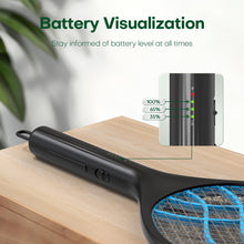 Carica l&#39;immagine nel visualizzatore di Gallery, VEGREM Racchetta Zanzare Elettrica, 4000V Racchetta Zanzare, Indicatore di Batteria, USB Tipo-C, 1500mAh Batteria Ricaricabile, Maglia Protettiva a 3 Strati, Antizanzare, Interni ed Esterni