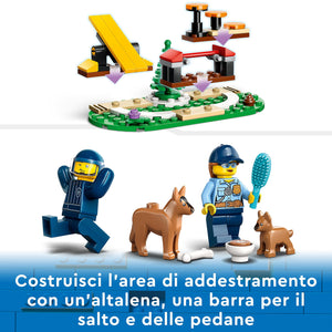 LEGO 60369 City Addestramento Cinofilo Mobile, Set con Percorso a Ostacoli, SUV Macchina Polizia Giocattolo e Rimorchio, 2 Figure di Animali, Giochi per Bambini