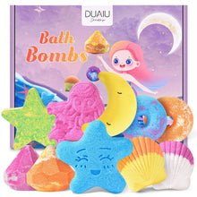 Carica l'immagine nel visualizzatore di Gallery, DUAIU Bombe da Bagno,10 Pezzi Bombe da Bagno Bambini Profumate Set Regalo,Fatte a Mano,Bomba da Bagno Arricchite con Sal