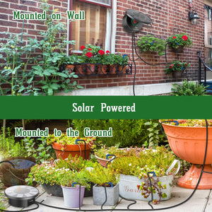TRJZWA Kit di Irrigazione Automatica Solare per Vaso, Sistema di Irrigazione Automatico da Giardino, Sistema di Irrigazione Solare a Goccia con 9 Programmi di Irrigazione e 10m di Tubo di Irrigazione