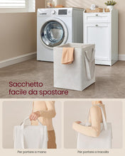 Carica l'immagine nel visualizzatore di Gallery, VASAGLE Mobile Bagno con Cassetto e Cesto Portabiancheria