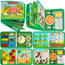 Carica l'immagine nel visualizzatore di Gallery, Quanquer Busy Book per Bambini Piccoli Farm Busy Board Giocattolo Montessori per Bambini di 1 2 3 Anni Attività di Apprendimento Prescolare, Giocattoli da Viaggio per Bambini Piccoli（Versione inglese）