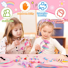 Carica l'immagine nel visualizzatore di Gallery, WuGU Kit per La Creazione di Cerchietti per Capelli, 49 Pezzi Set di Accessori per Capelli fai da te, Regalo per Ragazze di 5 6 7 8 9 10 Anni, Regali di Compleanno e Natale per Bambina