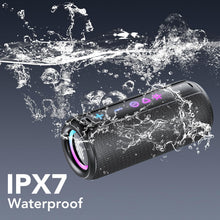 Carica l'immagine nel visualizzatore di Gallery, Cassa Bluetooth Portatile Potente 30W, Altoparlante Bluetooth 5.4 con Miglioramento Basso 3.0, IPX7 Speaker BluetoothAccoppiamento TWS, 30H di Autonomia con 8 Modalità RGB, Supporto Micro-Con, AUX, TF