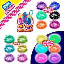 Carica l'immagine nel visualizzatore di Gallery, CRAZE SCOUBIDOU Scatola Creativa – 36 cordoncini in silicone + 30+ perline/charms – Kit fai-da-te per braccialetti e por