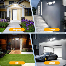 Carica l'immagine nel visualizzatore di Gallery, Faro LED da 150 W, 15.000 lm, proiettore per esterni con 3 teste regolabili, 6500 K, impermeabile IP66, per patio, veran