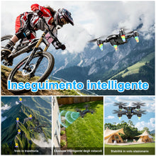 Carica l'immagine nel visualizzatore di Gallery, Drone Pieghevole con Telecamera 4K, GuKKK Brushless Motore Droni con 2 Telecamere, Quadcopter RC FPV WiFi Fotocamera Evi