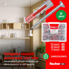 Carica l'immagine nel visualizzatore di Gallery, Fischer KIT DuoPower Valigetta 80 Tasselli Universali con Vite