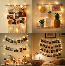 Carica l'immagine nel visualizzatore di Gallery, Luci per Foto, 12M Lucine LED Decorative per Camere Filo con Mollette 60 Clip, Luci LED a Batteria per Parete Camera Natale Feste Matrimonio Compleanni - Bianco Caldo