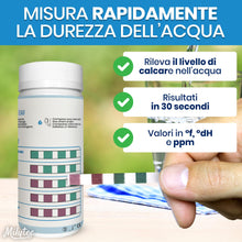 Carica l'immagine nel visualizzatore di Gallery, 110 Strisce Test Durezza Acqua – Kit Analisi Acqua Potabile – Misuratore Calcare per Addolcitore, Acquario, Piscina – Mi