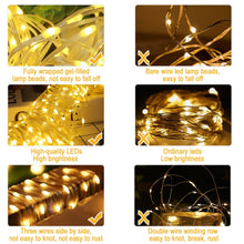 Carica l'immagine nel visualizzatore di Gallery, Catena luminosa per esterni, 40 m, 400 LED, luce bianca calda, 8 modalità, per interni con spina timer, funzione di memo