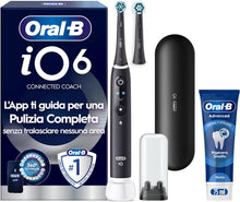 Carica l'immagine nel visualizzatore di Gallery, Oral-B iO 6 Spazzolino Elettrico, 2 Testine, Custodia, Dentifricio, Nero