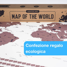 Carica l&#39;immagine nel visualizzatore di Gallery, envami® Mappa del Mondo da Grattare - 68 X 43 CM - Idee Regalo - mappamondo da grattare con Bandiere - Scratch off Map - Mappa da grattare - Cartina Mondo da grattare - Oro rosa Inglese