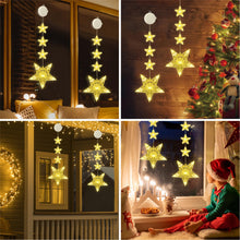 Carica l'immagine nel visualizzatore di Gallery, CNMTCCO 2 pezzi LED stelle luci natalizie, decorazioni natalizie per interni, con timer, ventosa, adatte per interni ed esterni, decorazioni per matrimoni e Natale (stelle lunghe)