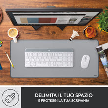 Carica l&#39;immagine nel visualizzatore di Gallery, Logitech Desk Mat - Studio Series, Multifunzione, Tappetino per Mouse Esteso, Protezione Scrivania da Ufficio con Base in Gomma, Resistente ai Versamenti - Grigio