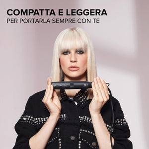 Bellissima Imetec B-Mini, Piastra per capelli da Borsa e Viaggio, per Capelli corti e frange, Compatta, Leggera, Rivestimento in Ceramica, Temperatura 200°C, Multivoltaggio Automatico, Beauty Bag