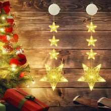 Carica l'immagine nel visualizzatore di Gallery, CNMTCCO 2 pezzi LED stelle luci natalizie, decorazioni natalizie per interni, con timer, ventosa, adatte per interni ed esterni, decorazioni per matrimoni e Natale (stelle lunghe)