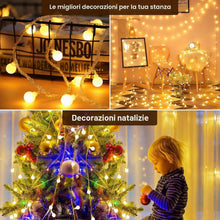 Carica l'immagine nel visualizzatore di Gallery, Bigzom 100LEDs Catena Luminosa Interno, 11M Indoor Decoration USB Luce di stringa bianca calda, 8 modalità e funzione ti