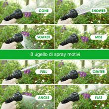 Carica l'immagine nel visualizzatore di Gallery, Tubo da giardino estensibile da 15M (5M*3), ugello a spruzzo a 8 funzioni, tubo interno con anima in lattice migliorata 