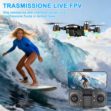 Carica l'immagine nel visualizzatore di Gallery, Drone Pieghevole con Telecamera 4K, GuKKK Brushless Motore Droni con 2 Telecamere, Quadcopter RC FPV WiFi Fotocamera Evi