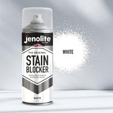 Carica l'immagine nel visualizzatore di Gallery, JENOLITE Vernice spray antimacchia | Bianco | 400 ml | Vernice sigillante per umidità | Vernice antimacchia per pareti e