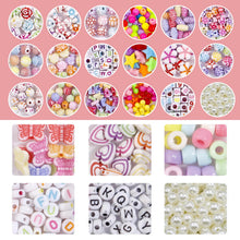 Carica l'immagine nel visualizzatore di Gallery, Elekin Bambini Perline, 800+ Set di Perline Fai Da Te per Bambini, Braccialetti Fai Da Te, Collane, Perline per Bracciale, Kit per la Creazione di Gioielli Colorati
