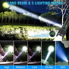 Carica l'immagine nel visualizzatore di Gallery, Torcia LED Ricaricabile 90000 lumen, Torcia LED Potente Tattica Ad Alto Lumen, Torcia Ad Alta Potenza, Super Luminosa, R