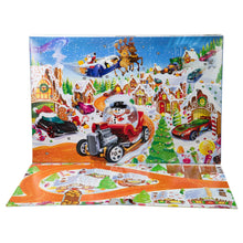 Carica l'immagine nel visualizzatore di Gallery, Hot Wheels - Calendario dell'Avvento 2025, 24 finestrelle numerate con sorprese a tema Natale, 10 macchinine, 10 clip e 14 accessori inclusi, giocattolo per bambini, 3+ anni, JCB47