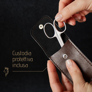 Yumaya - Forbici professionali per unghie in acciaio inox, incl. custodiaForbici per cuticole fini e extra affilate - Inossidabili - Piccole forbici per unghie, anche per mancini