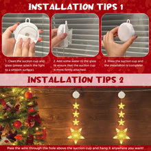 Carica l'immagine nel visualizzatore di Gallery, CNMTCCO 2 pezzi LED stelle luci natalizie, decorazioni natalizie per interni, con timer, ventosa, adatte per interni ed esterni, decorazioni per matrimoni e Natale (stelle lunghe)