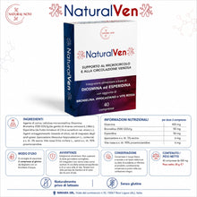 Carica l'immagine nel visualizzatore di Gallery, NaturalVen - Diosmina Esperidina Alto Dosaggio 500 mg con Bromelina 2500 GDU/g, Ippocastano, Vite Rossa - integratore Ve