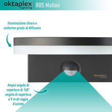 Carica l'immagine nel visualizzatore di Gallery, Oktaplex Ros lampada da esterno a parete con sensore LED 14.6 W antracite