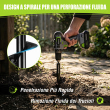 Carica l'immagine nel visualizzatore di Gallery, WORKPRO 2 Pezzi Punta per Trivella a Spirale da Giardino,Lega di acciaio, Trapano a Mano Attrezzo da Giardinaggio, a Man