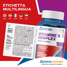 Carica l'immagine nel visualizzatore di Gallery, Zymerex VITAMINE B COMPLEX Gummies | 60 gommose | Metabolismo energetico | Sistema immunitario | Energia quotidiana | Se