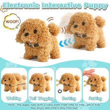 Carica l&#39;immagine nel visualizzatore di Gallery, Nuheby Elettronico Cane Giocattolo che Cammina e Abbaia, Peluche Cane Robot con Cassa, Guinzaglio e Mantello, Cagnolino che Abbaia e Cammina, Animali Giocattolo per Bambini Giochi Bambini 2 3 4 5 Anni