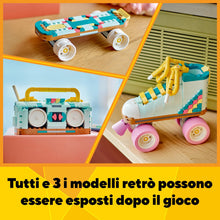 Carica l&#39;immagine nel visualizzatore di Gallery, LEGO Creator 3 in 1 Pattino a Rotelle Retrò Trasformabile in Mini Skateboard o Radio Giocattolo Boom Box, Giochi per Bambine, Bambini, Ragazze e Ragazzi da 8 Anni, Idea Regalo di Compleanno 31148