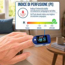 Carica l'immagine nel visualizzatore di Gallery, Pulsossimetro Pulox PO-200 Solo in blu - Misurazione della saturazione di ossigeno (SpO₂), della frequenza cardiaca (pol