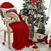 Carica l'immagine nel visualizzatore di Gallery, Artoid Mode GNOME - Set di 4 federe per cuscino con renna, motivo: Babbo Natale, pupazzo di neve, 45 x 45 cm