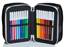 Carica l&#39;immagine nel visualizzatore di Gallery, Seven Astuccio Scuola Juventus 3 Zip, Bianco Nero, Triplo Scomparto Completo di Matite, Penne e Pennarelli, Accessori Juventus Scuola, Accessori per Zaino Bambini e ragazzi