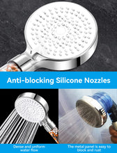 Carica l'immagine nel visualizzatore di Gallery, Magichome Soffione Doccia Anticalcare, 5 Getti Spray Alta Pressione con Filtrazione a 3 Strati e Pietre Aggiuntive, Bianco
