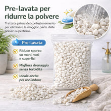 Carica l'immagine nel visualizzatore di Gallery, Ghiaia Bianca Decorativa 7–12 mm Pre-lavata – Sassolini per Vasi e Giardino – Ideale per Drenaggio e Decoro – Pietra Nat