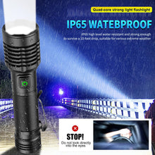 Carica l'immagine nel visualizzatore di Gallery, Torcia LED Ricaricabile 90000 lumen, Torcia LED Potente Tattica Ad Alto Lumen, Torcia Ad Alta Potenza, Super Luminosa, R
