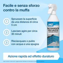 Carica l'immagine nel visualizzatore di Gallery, HG Schiuma Spray Detergente per Muffe, Antimuffa per Muri Interni, 500m