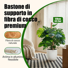 Carica l'immagine nel visualizzatore di Gallery, Tutore per Piante Monstera 120cm Extra Spesso Ø 4cm - Palo di Muschio Pieghevole in Fibra di Cocco con Anima in Allumini