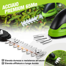 Carica l'immagine nel visualizzatore di Gallery, WORKPRO Forbici a Batteria 2 in 1, 3,6 V Cesoia Elettrica a Batteria al Litio 2 Ah, Il Tagliasiepi per Larghezza di Tagl