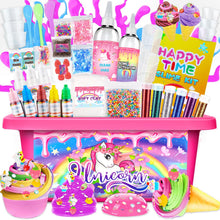 Carica l'immagine nel visualizzatore di Gallery, VIPNAJI Kit Slime Fluffy per Ragazze - Unicorn Slime Kit Completo per Fare Slime di Gelato, Fluffy, di Burro, Nuvola e Schiuma. Regalo per Bambina DIY, Fai da Te Fluffy Slime
