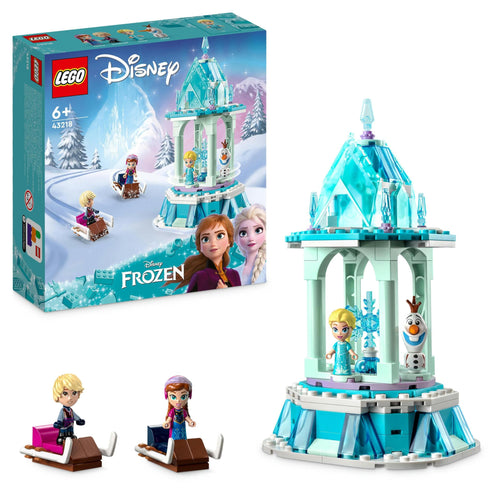 LEGO Disney Frozen La Giostra Magica di Anna ed Elsa, Giocattolo Ispirato al Castello di Frozen con Micro Bambolina della Principessa e Olaf, Giochi Regalo per Bambini e Bambine dai 6 Anni in su 43218