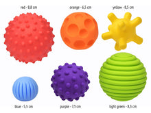 Carica l'immagine nel visualizzatore di Gallery, FANCY FancyBaby 6 palline sensoriali per neonati, Giochi educativi in aqua, Palla morbida, Idea regalo